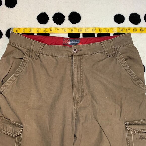 Vintage Y2K 90s OP Riding Co Khaki Cargo Straight Leg Relaxed Fit Pants - Picture 12 of 13